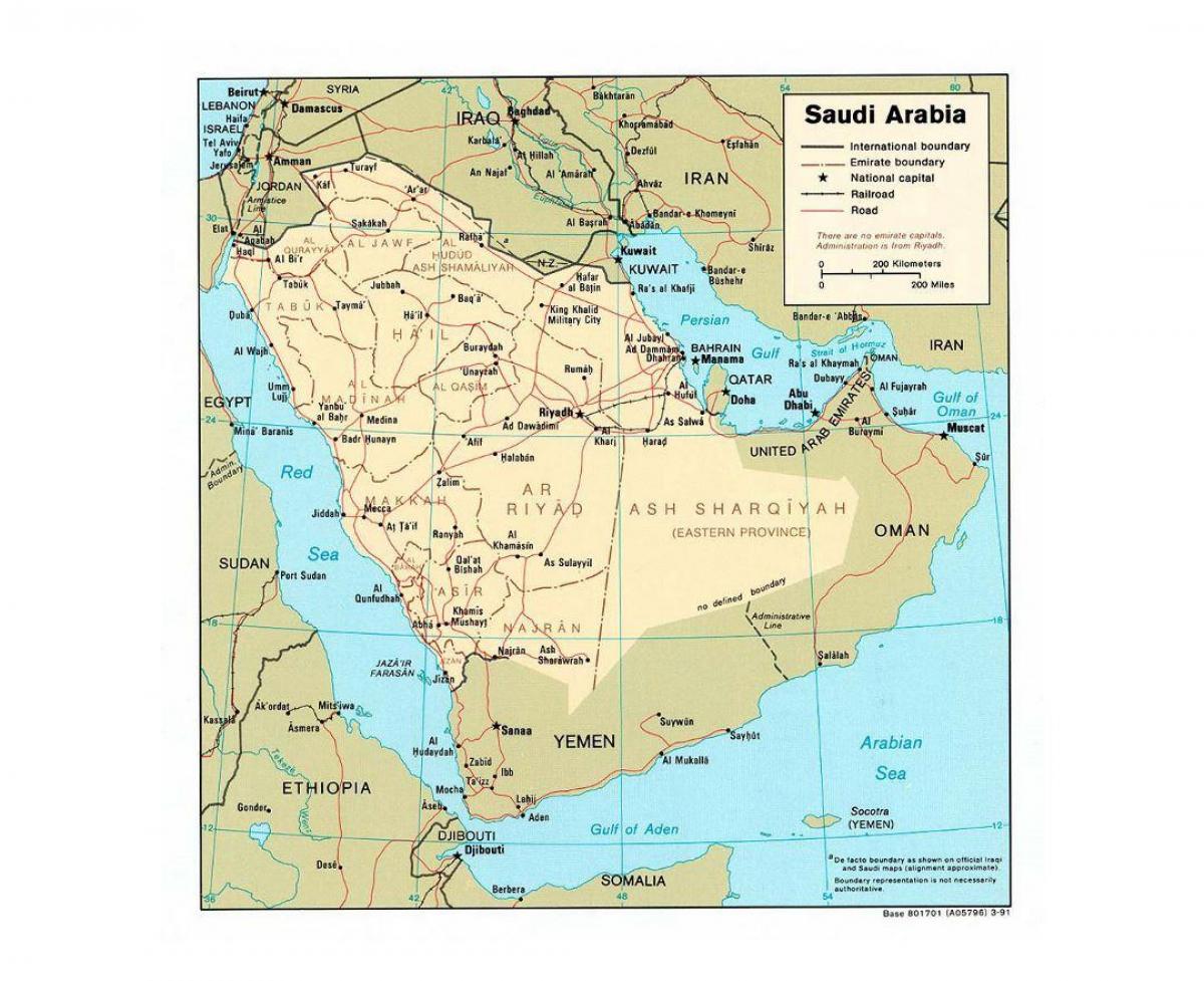 Саудијска Арабија картица са великим градовима