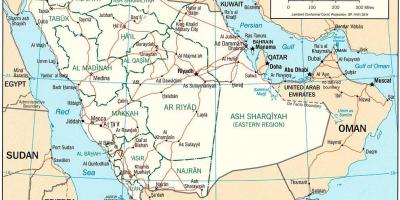 Карта Саудијске Арабије политичких